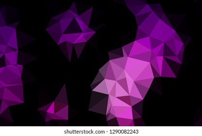 Dark Purple vector shining triangular pattern. Colorful illustration in abstract style with gradient. Triangular pattern for your business design.