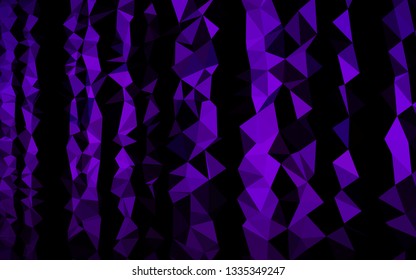 Dark Purple vector shining triangular background. Shining illustration, which consist of triangles. Completely new template for your business design.
