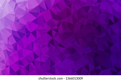 Dark Purple vector shining triangular template. A vague abstract illustration with gradient. Textured pattern for background.