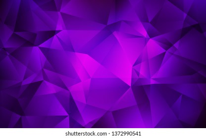 Dark Purple vector shining triangular background. A completely new color illustration in a polygonal style. Pattern for a brand book's backdrop.