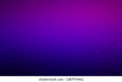 Dark Purple vector shining triangular background. Colorful illustration in Origami style with gradient.  The best triangular design for your business.
