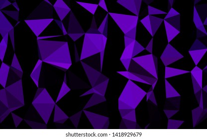 Dark Purple vector shining triangular background. Colorful illustration in abstract style with gradient. The best triangular design for your business.