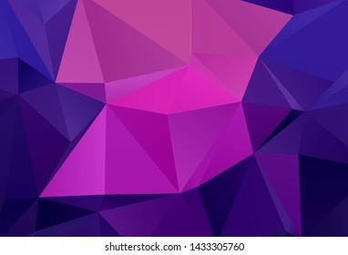 Dark Purple vector shining triangular backdrop. A completely new color illustration in a polygonal style. Brand new design for your business.