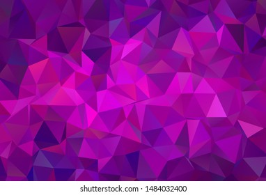 Dark Purple vector shining triangular backdrop. Triangular geometric sample with gradient.  A new texture for your web site.