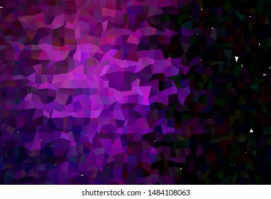 Dark Purple vector shining triangular background. A sample with polygonal shapes. A new texture for your web site.