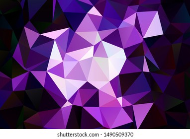 Dark Purple vector shining triangular layout. Shining polygonal illustration, which consist of triangles. Brand new style for your business design.