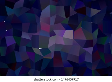 Dark Purple vector shining triangular background. Shining polygonal illustration, which consist of triangles. Template for cell phone's backgrounds.