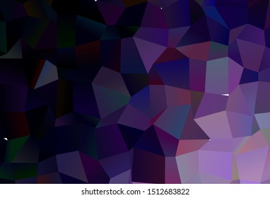 Dark Purple vector shining triangular background. Creative geometric illustration in Origami style with gradient. Template for cell phone's backgrounds.