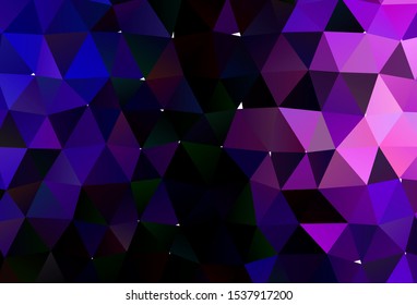 Dark Purple vector shining triangular template. Triangular geometric sample with gradient.  Polygonal design for your web site.