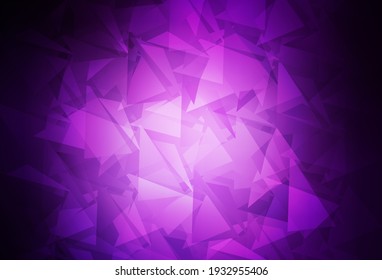 Dark Purple vector shining triangular backdrop. Modern abstract illustration with triangles. Pattern for a brand book's backdrop.