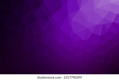 Dark Purple vector shining triangular template. A vague abstract illustration with gradient. New texture for your design.