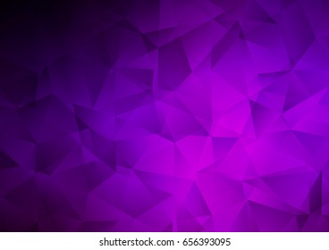 Dark Purple vector shining triangular background. Creative illustration in halftone style with gradient. The elegant pattern can be used as part of a brand book.