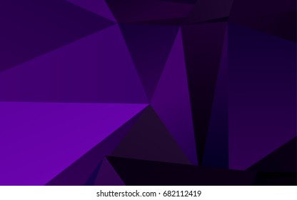 Dark Purple vector shining triangular template. Triangular geometric sample with gradient.  A new texture for your design.