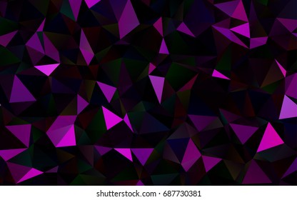 Dark Purple vector shining triangular template. Brand-new colored illustration in blurry style with gradient. Triangular pattern for your business design.