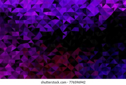 Dark Purple vector shining triangular template. Geometric illustration in Origami style with gradient.  The textured pattern can be used for background.