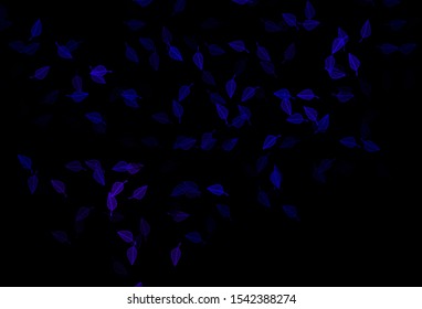 Dark Purple vector sketch template. Shining colorful illustration with leaves in doodle style. Hand painted design for wrapping, wallpaper.