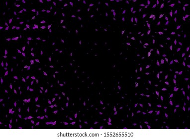 Dark Purple vector sketch template. Sketchy doodles with colorful gradient leaves. The best blurred design for your business.