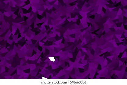 Dark Purple vector of small triangles on white background. Illustration of abstract texture of triangles. Pattern design for banner, poster, cover.