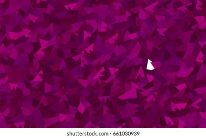 Dark Purple vector of small triangles on white background. Illustration of abstract texture of triangles. Pattern design for banner, poster, cover.