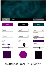 Dark Purple vector style guide with sky stars. Colorful Style guide with stars on abstract background. This template you can use for websites.