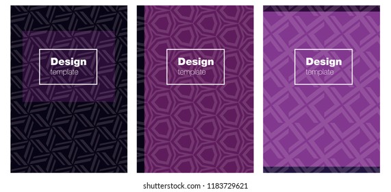 Dark Purple vector style guide for notepads. Web interface on abstract background with colorful gradient. Completely new template books.