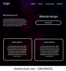 Dark Purple vector style guide with sky stars. Decorative ui kit design in abstract style with colorful sky. This template you can use for websites.