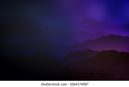 Dark Purple vector template with abstract circles. A completely new color illustration in mountain style. Textured wave pattern for backgrounds.