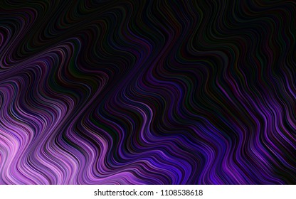 Dark Purple vector template with abstract lines. A sample with blurred bubble shapes. Textured wave pattern for backgrounds.