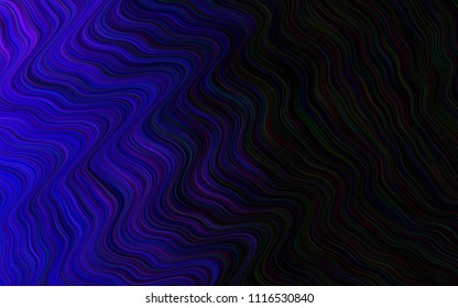 Dark Purple vector template with abstract lines. Shining illustration, which consist of blurred lines, circles. Textured wave pattern for backgrounds.
