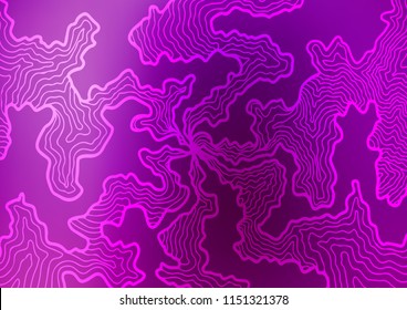Dark Purple vector template with abstract lines. A sample with blurred bubble shapes. A completely new template for your business design.