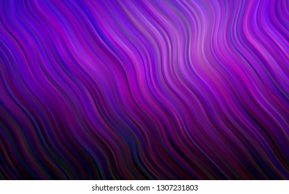 Dark Purple vector template with abstract lines. Brand new colored illustration in marble style with gradient. A new texture for your  ad, booklets, leaflets.