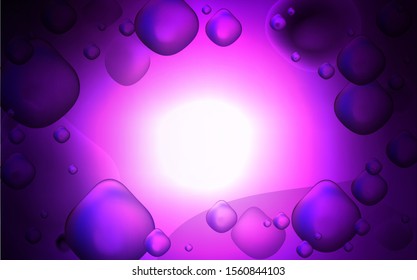 Dark Purple vector template with abstract circles. Shining crooked illustration in memphis style. Brand-new design for your ads, poster, banner.