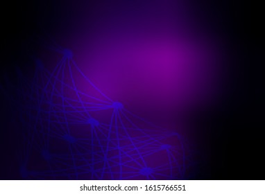 Dark Purple vector template with artificial intelligence structure. Shining illustration with AI shapes on abstract template. Template for ads of intellect, innovations.