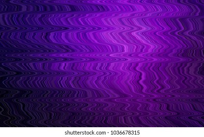 Dark Purple vector template with bent lines. Shining crooked illustration in marble style. Pattern for your business design.