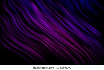 Dark Purple vector template with bent lines. Glitter abstract illustration with wry lines. The template for cell phone backgrounds.