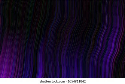 Dark Purple vector template with bent lines. Blurred geometric sample with gradient bubbles.  A completely new template for your business design.