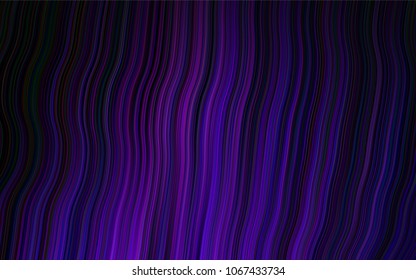 Dark Purple vector template with bent lines. Modern gradient abstract illustration with bandy lines. Pattern for your business design.