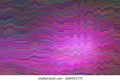 Dark Purple vector template with bent ribbons. A vague circumflex abstract illustration with gradient. A completely new marble design for your business.