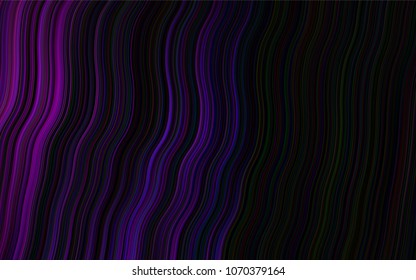 Dark Purple vector template with bent ribbons. Colorful abstract illustration with gradient lines. The elegant pattern for brand book.