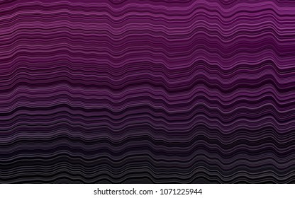 Dark Purple vector template with bent ribbons. A sample with blurred bubble shapes. Textured wave pattern for backgrounds.