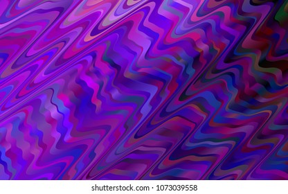 Dark Purple vector template with bent ribbons. A vague circumflex abstract illustration with gradient. A completely new marble design for your business.