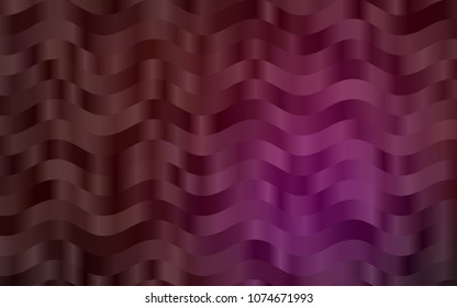 Dark Purple vector template with bent ribbons. Blurred geometric sample with gradient bubbles.  Textured wave pattern for backgrounds.