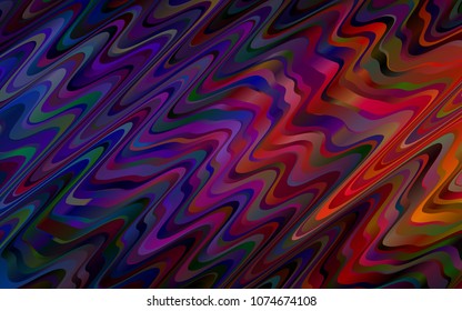 Dark Purple vector template with bent ribbons. Creative illustration in halftone marble style with gradient. The elegant pattern for brand book.