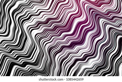 Dark Purple vector template with bent ribbons. Blurred geometric sample with gradient bubbles.  A new texture for your  ad, booklets, leaflets.