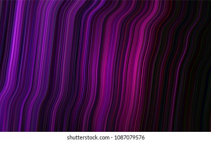 Dark Purple vector template with bent ribbons. Blurred geometric sample with gradient bubbles.  The elegant pattern for brand book.