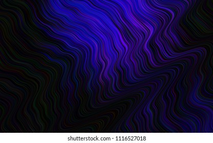 Dark Purple vector template with bent ribbons. Glitter abstract illustration with wry lines. Marble design for your web site.