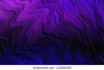 Dark Purple vector template with bent ribbons. Creative illustration in halftone marble style with gradient. New composition for your brand book.