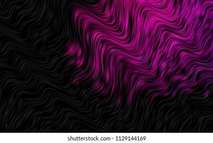 Dark Purple vector template with bent lines. A completely new color illustration in marble style. Pattern for your business design.