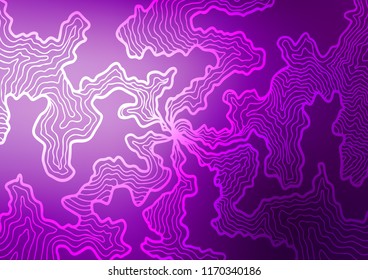 Dark Purple vector template with bent ribbons. Glitter abstract illustration with wry lines. A completely new marble design for your business.