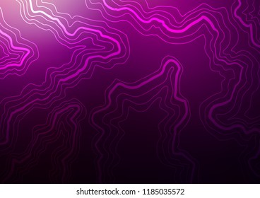 Dark Purple vector template with bent lines. A sample with blurred bubble shapes. The elegant pattern for brand book.